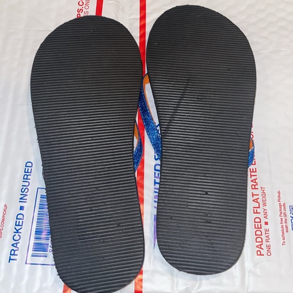 ILLINOIS FIGHTING ILLINI blue orange glitter sandal flip flops spring summer ILI - Picture 11 of 11